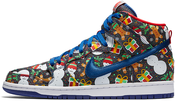 Nike Sb Dunk - Sb Dunk High Ugly Christmas Sweater (1280x606), Png Download