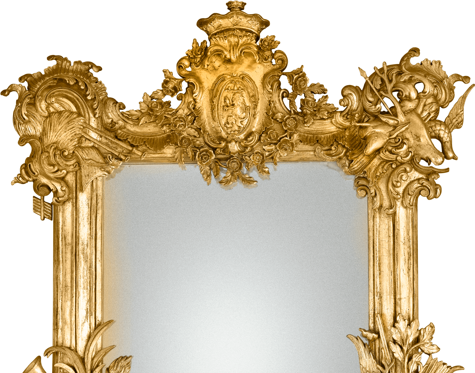 19th-century Gilded Mirror - Antique (1750x1400), Png Download