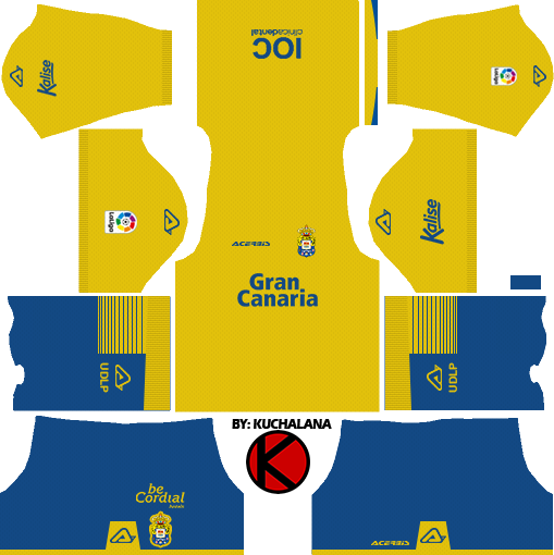 Ud Las Palmas 2017/18 - Kit Dream League Soccer 2018 (509x510), Png Download