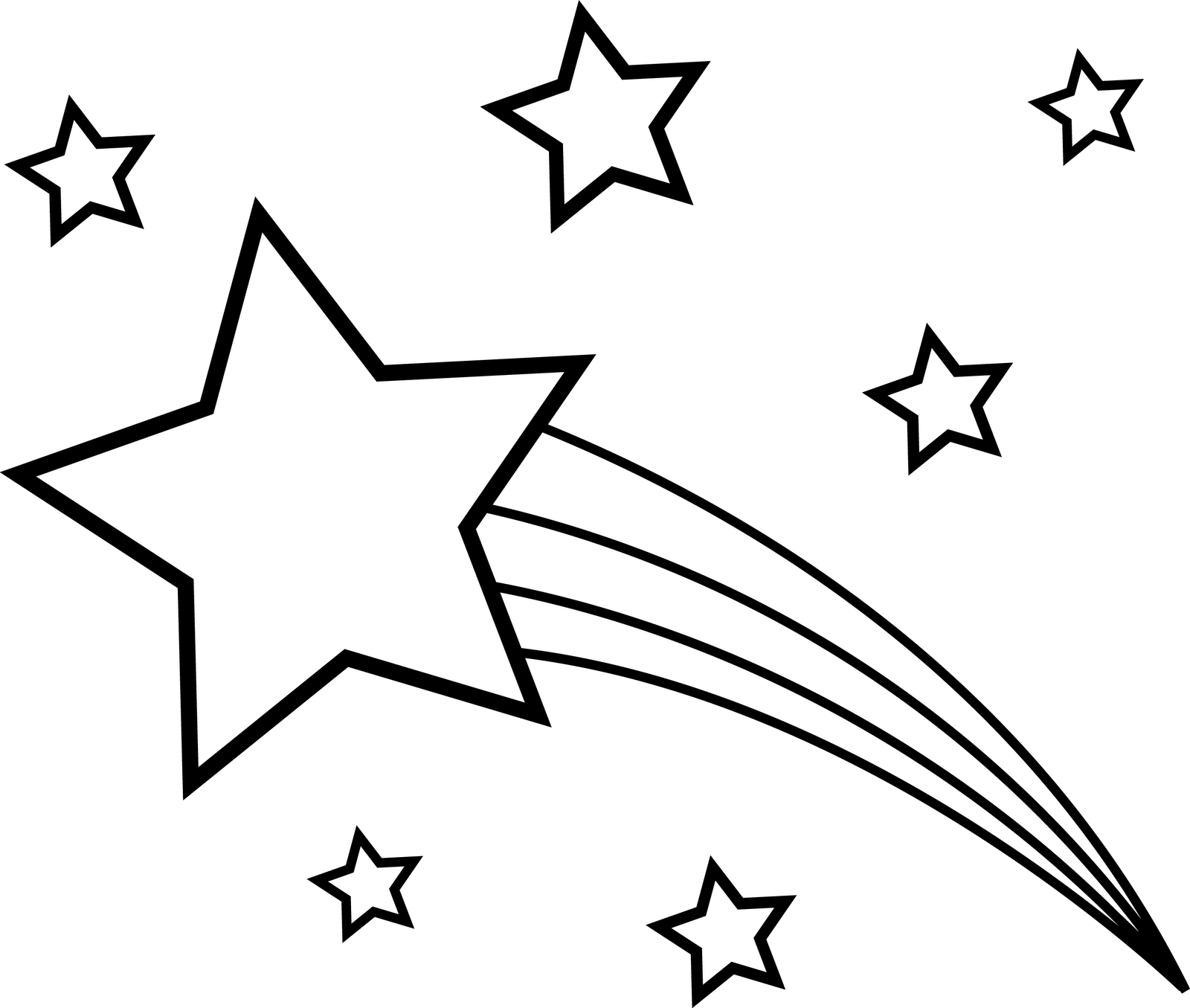 Shooting Star Clip Art Black And White - Social Star (1600x1355), Png Download