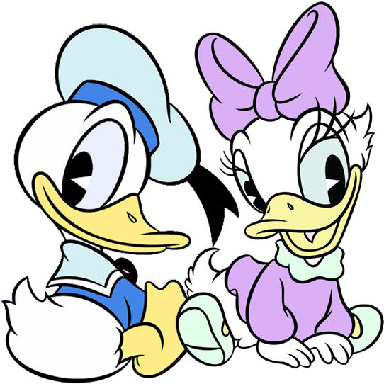 Babies Baby Minnie Mouse And Cartoon Clip Clipart Free - Baby Daisy Duck Cartoon (576x567), Png Download