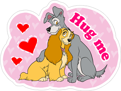 Viber Sticker « Lady And The Tramp» - Belle Et Le Clochard Coloriage (490x317), Png Download