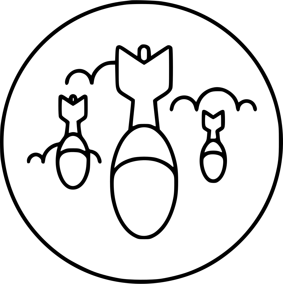 Bombs Sky Comments - Line Art (980x982), Png Download