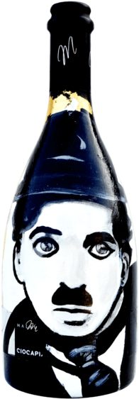 #22 Charlie Chaplin - Glass Bottle (356x640), Png Download