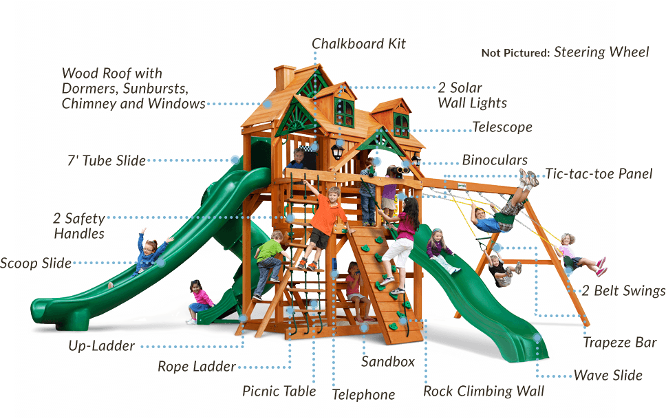 Alpine Wave Slide - Gorilla Playsets 01-0031-ap Great Skye Ii Swing Set, (968x609), Png Download