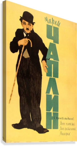 Vintage Charlie Chaplin Movie Poster Canvas Print - Charlie Chaplin (270x511), Png Download
