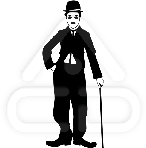 Charlie Chaplin Clipart Black And White (500x500), Png Download