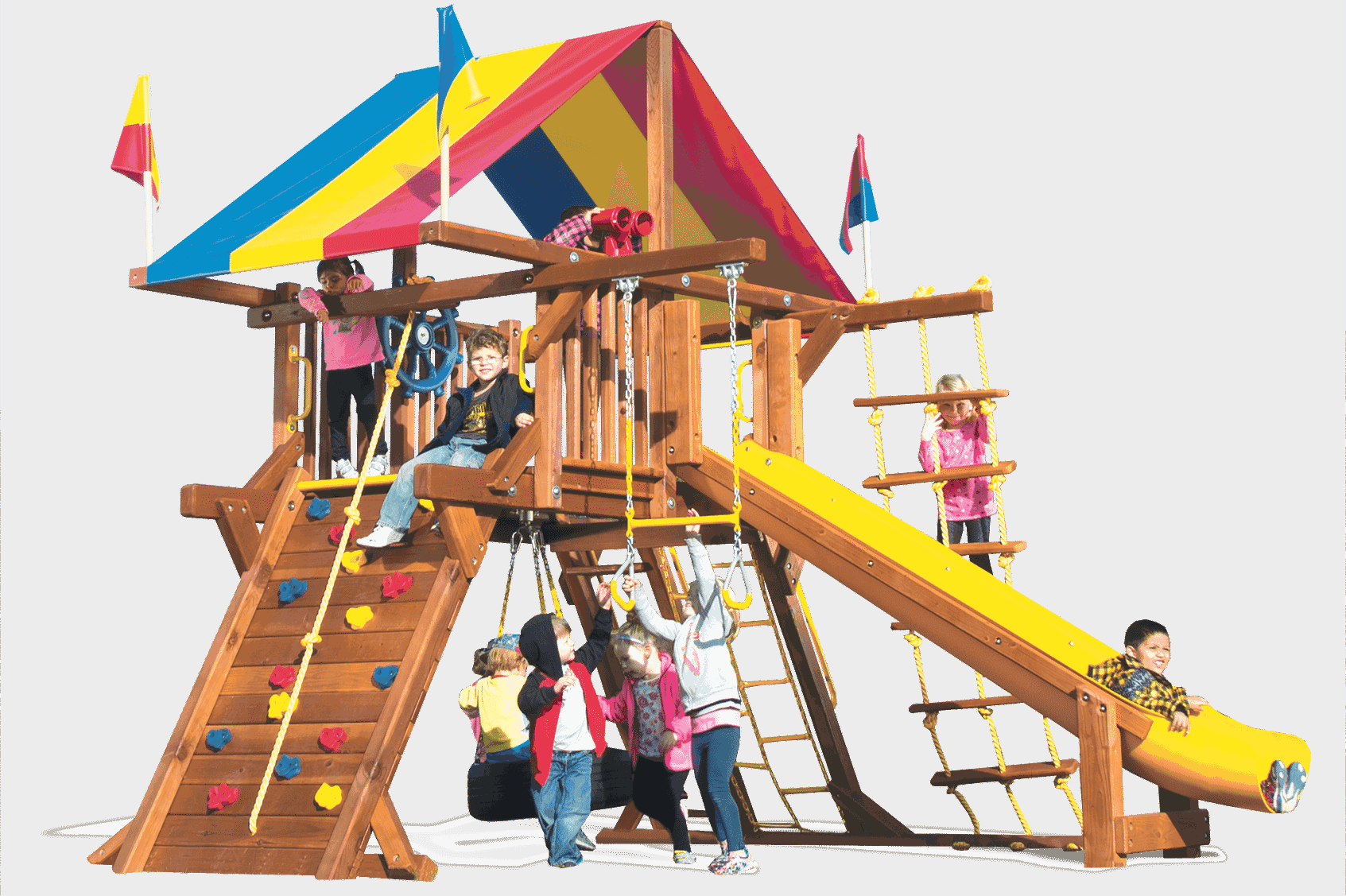 View Rainbow Swing Sets - Playground Slide (1693x1127), Png Download