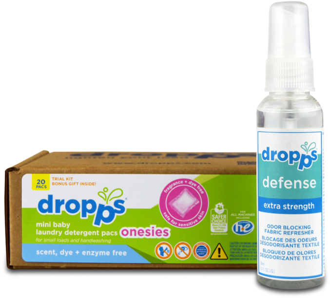 Hand/machine Wash Baby Unscented Mini Onesies Laundry - Dropps He Baby Laundry Detergent Pacs, Scent, Dye + (1000x667), Png Download