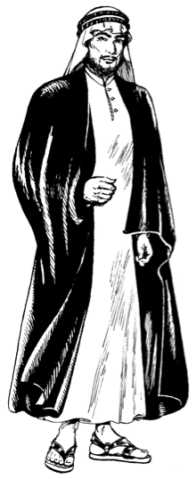 For Men They Wore An Inner Tunic A Long Piece Of Plain - Dibujos De Arabes (443x537), Png Download