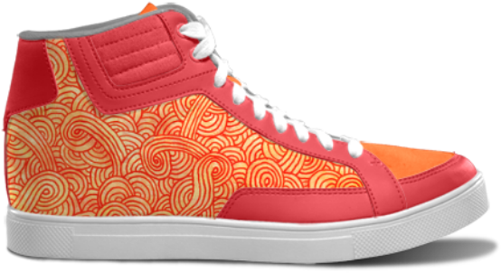 Orange And Red Swirls Doodles - Red And Orange Swirls Doodles Pillow Sham (620x620), Png Download