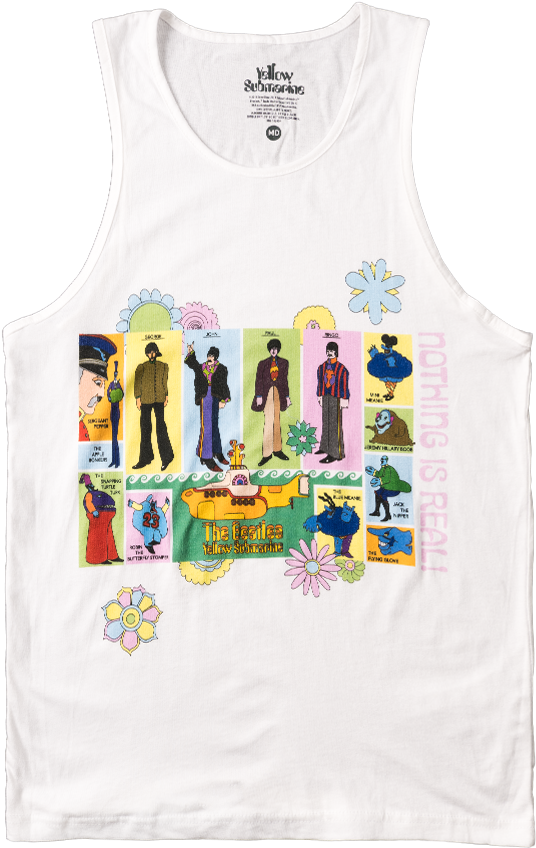 Anniversary White Tank Top - Beatles Yellow Submarine (1000x1000), Png Download