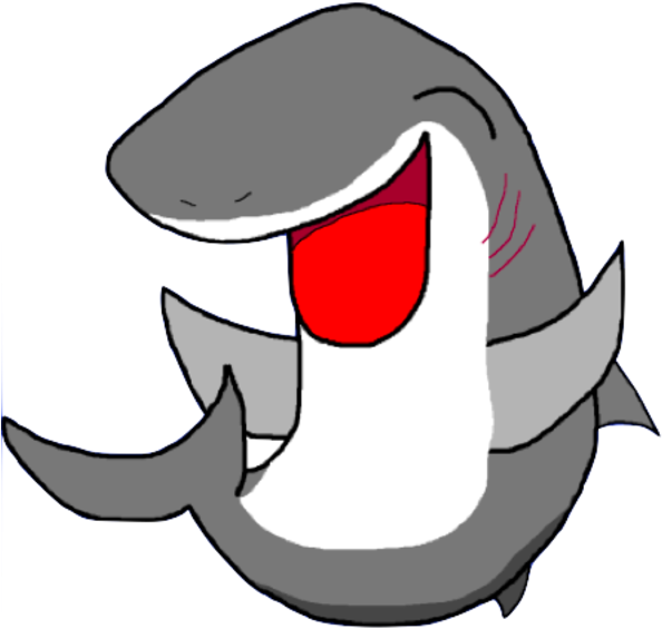 Shark Image - Happy Shark Cartoon Png (600x580), Png Download