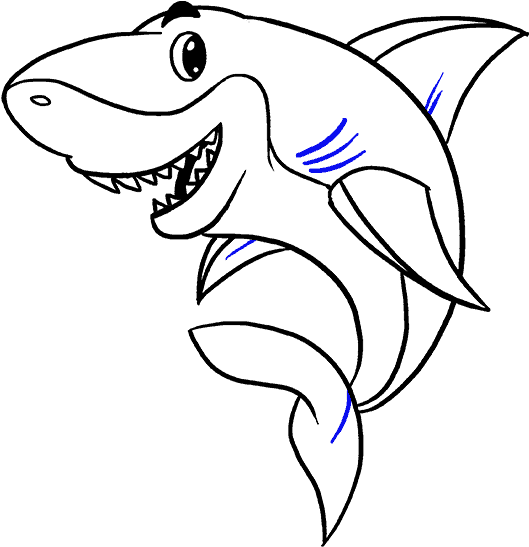 How To Draw Shark - Drawing (678x600), Png Download