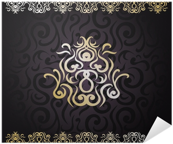 Floral Seamless Background With A Vintage Ornament - Canvas Print (400x400), Png Download