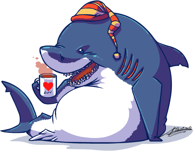 Morning Shark - Shark In The Morning (629x491), Png Download