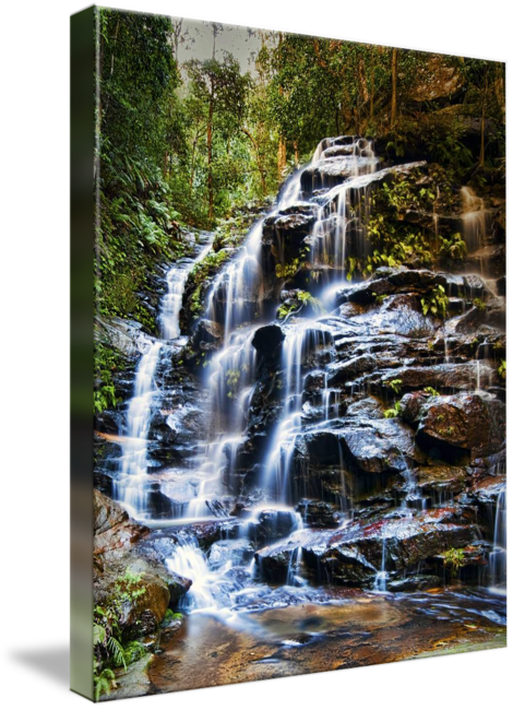 Blue Drawing Waterfall - Sylvia Falls (470x650), Png Download