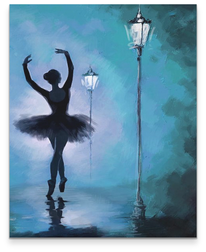Elegant Ballet Canvas - Ballet In The Night Print (1024x1024), Png Download