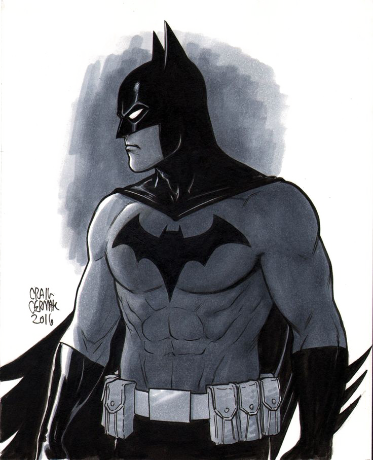 Batman Png Download Image - Batman Dc Comic Drawing (736x907), Png Download