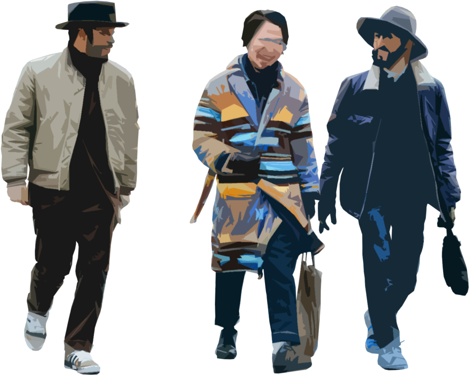 Ns 0056 - Japanese Cut Out People (1000x855), Png Download