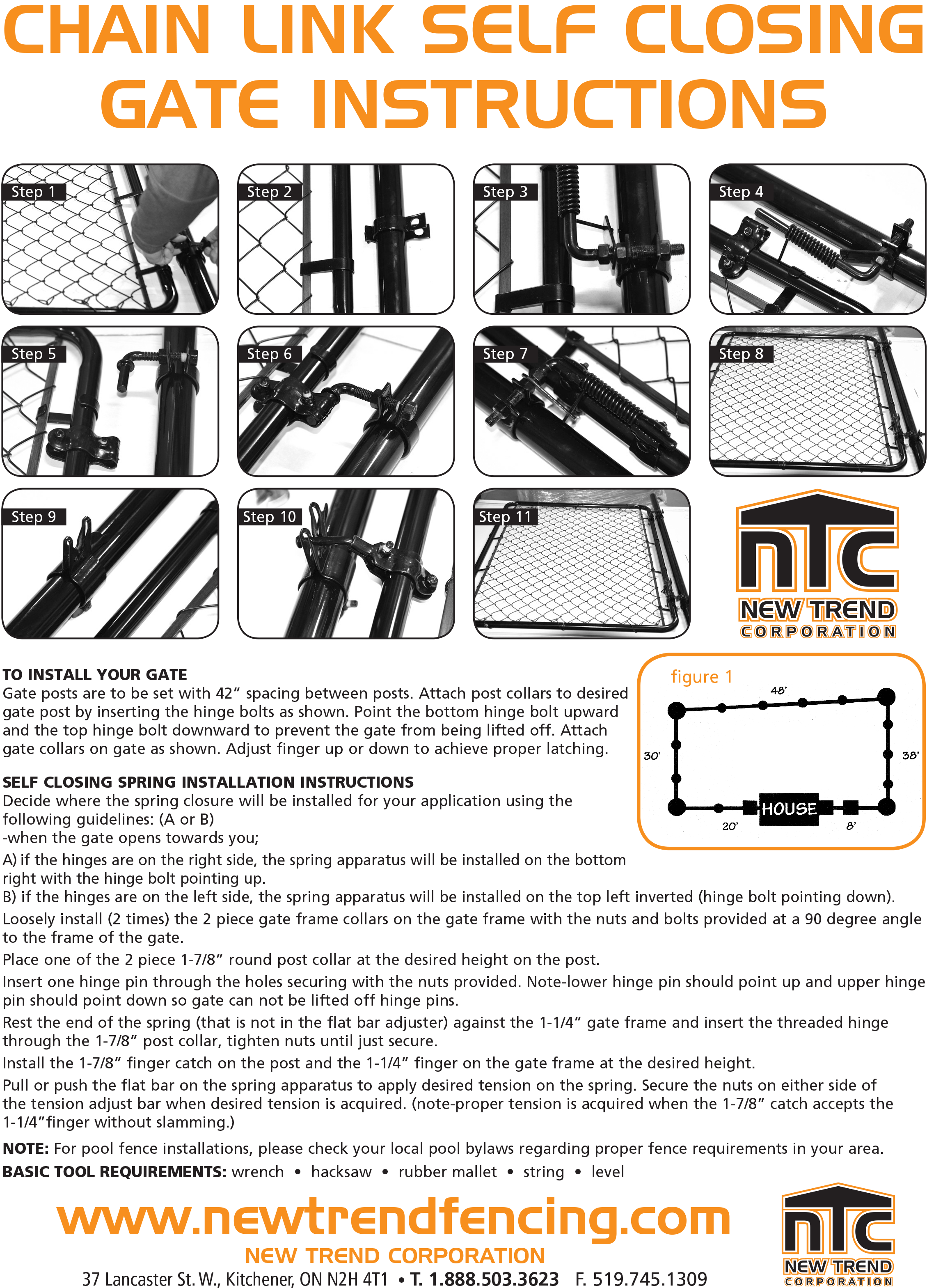 Click To Download Chainlink Self Closing Gate Installation - Chain-link Fencing (2450x3209), Png Download