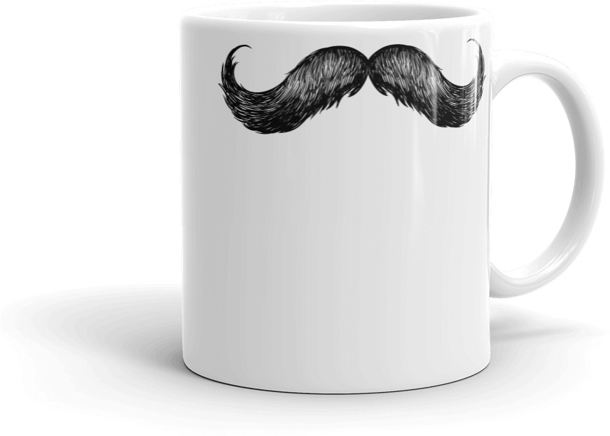 Mustache Mug Curly - Moustache Pillow Case One Bella Casa (1000x1000), Png Download