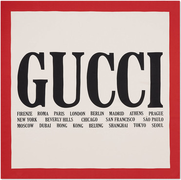 Gucci Cities Print Silk Scarf - Gucci Logo With Cities (500x500), Png Download