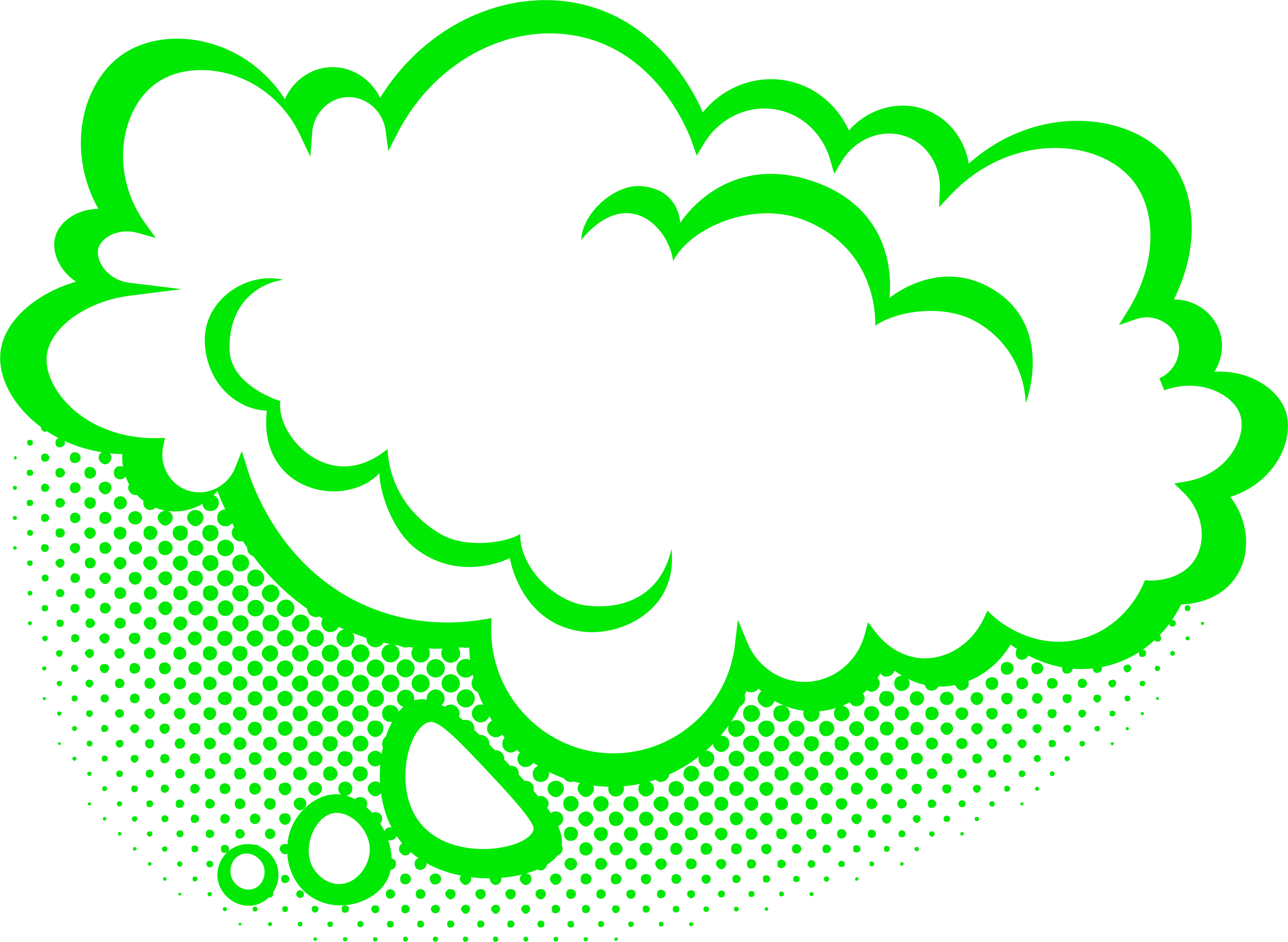 Bright Green Empty Comic Bubbles Clipart Png Image - Vector Graphics (3000x2194), Png Download