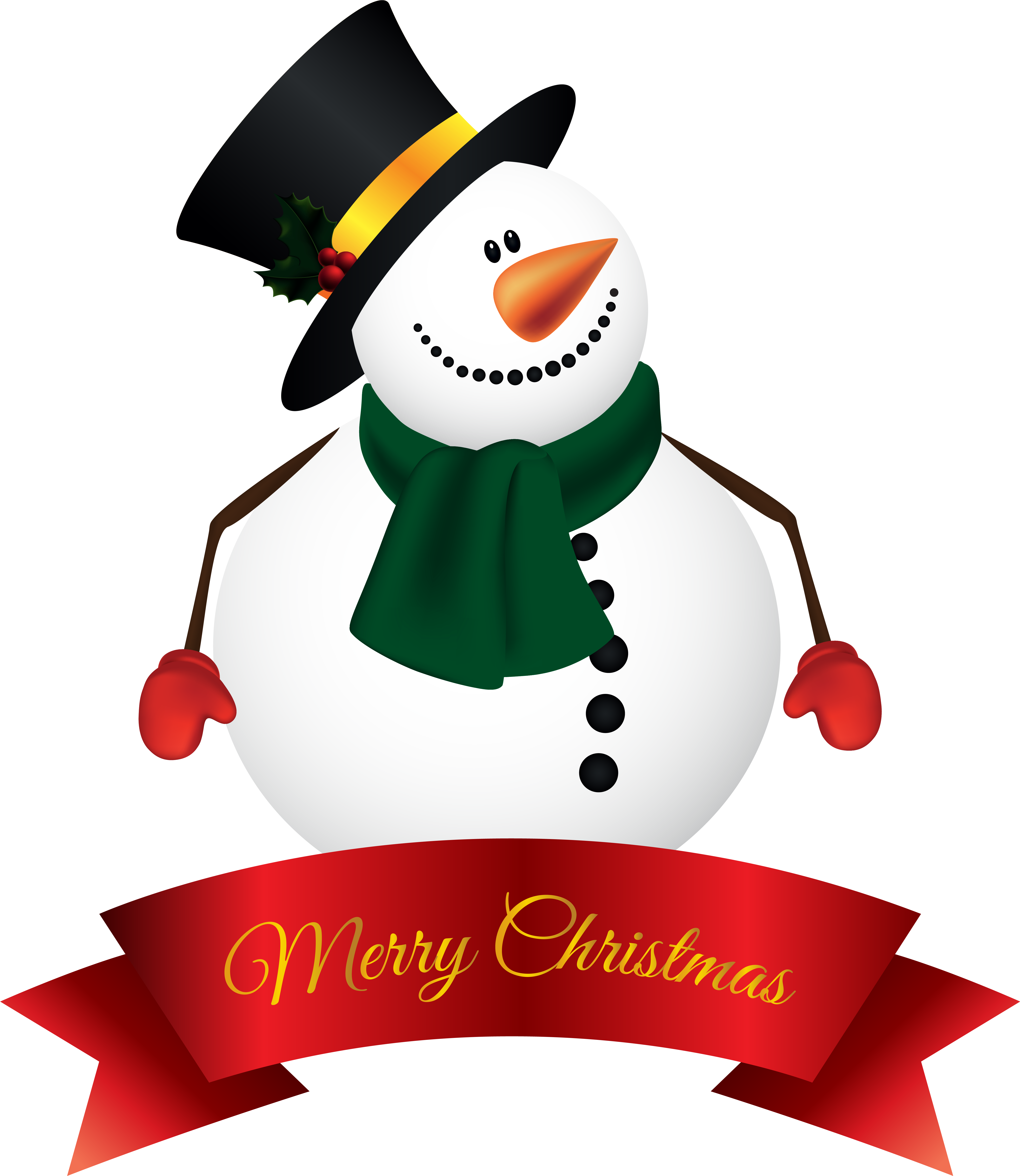 Snowman Banner Png Clipart Image - Snowman Christmas Png (5350x6166), Png Download