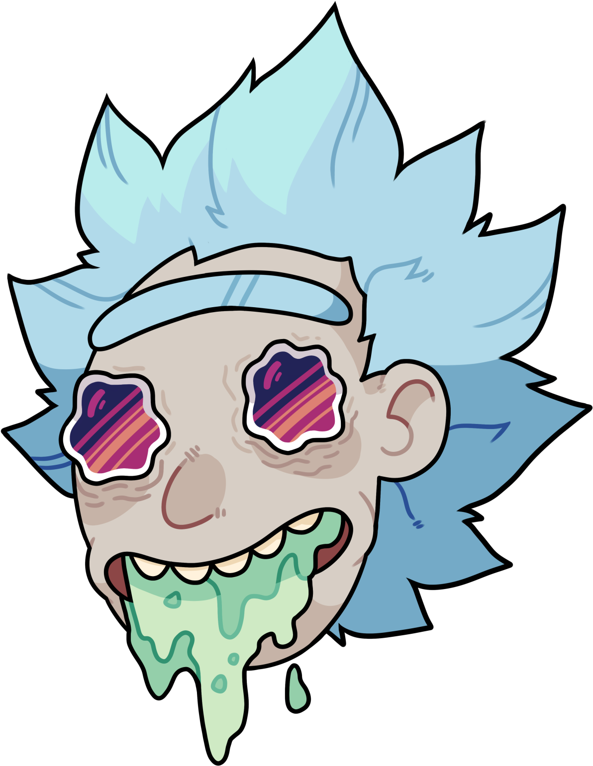 Rick And Morty Png Clipart - Rick And Morty Cool Drawing (1242x1920), Png Download
