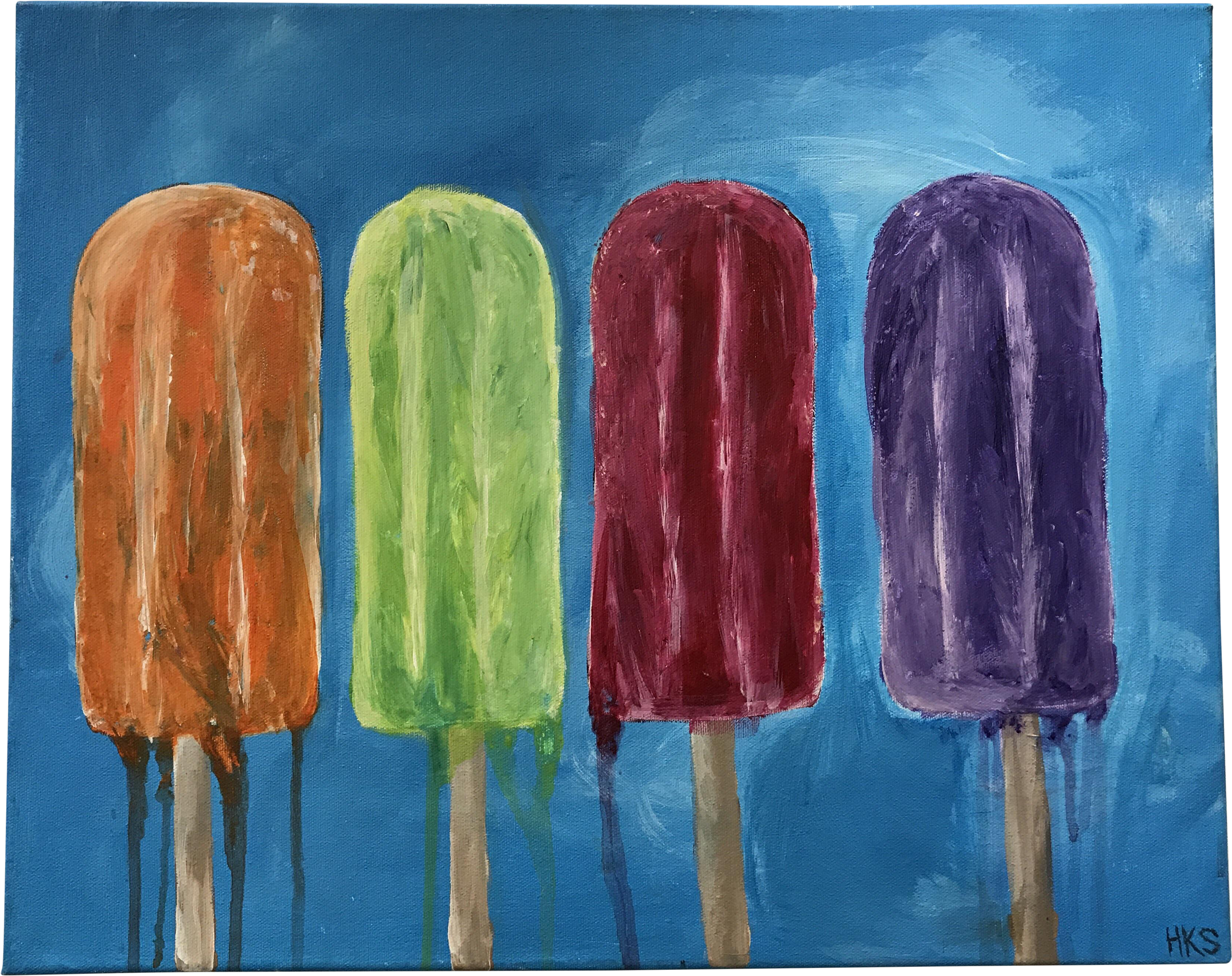 Popsicle Pop Art Painting - Painting (3708x2937), Png Download