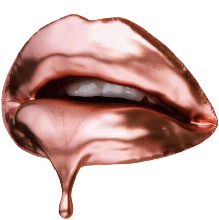Gold Kylie Jenner Lip (500x494), Png Download