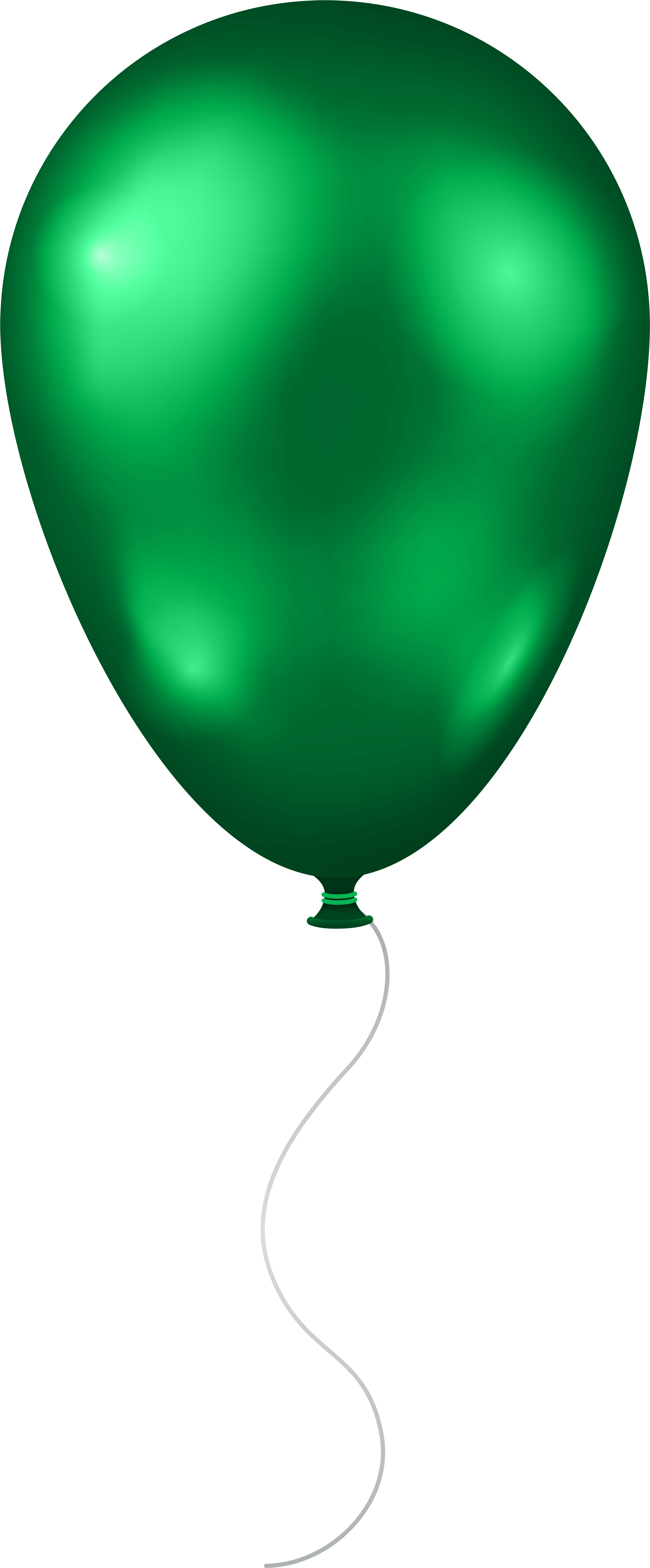 Green Balloon Transparent Png Clip Art Image - Balloon (3375x8000), Png Download