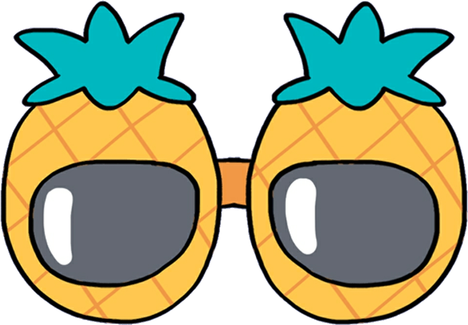 Clipart Freeuse Library Glasses Mochi Kawaii Cute Softbot - Pineapple Glasses Clipart (974x766), Png Download