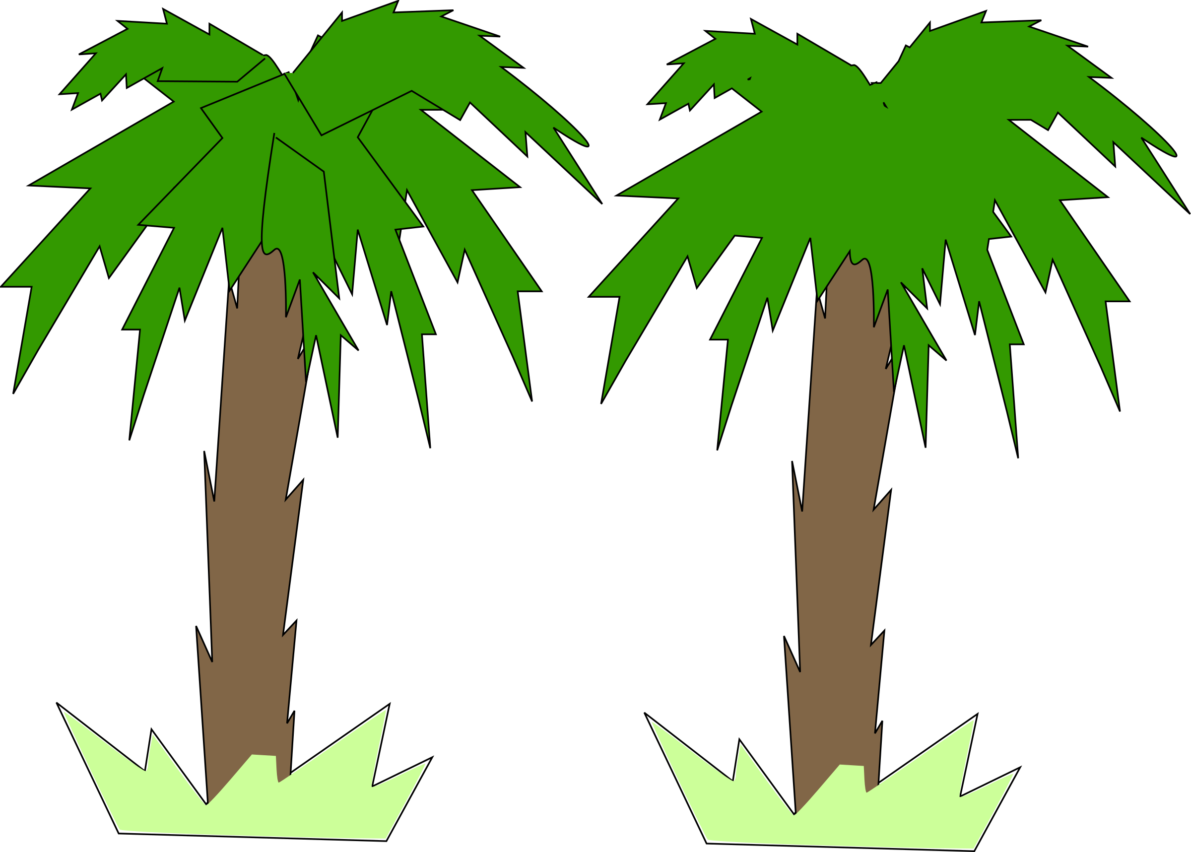 This Free Icons Png Design Of Toon Palm Tree (2400x1717), Png Download