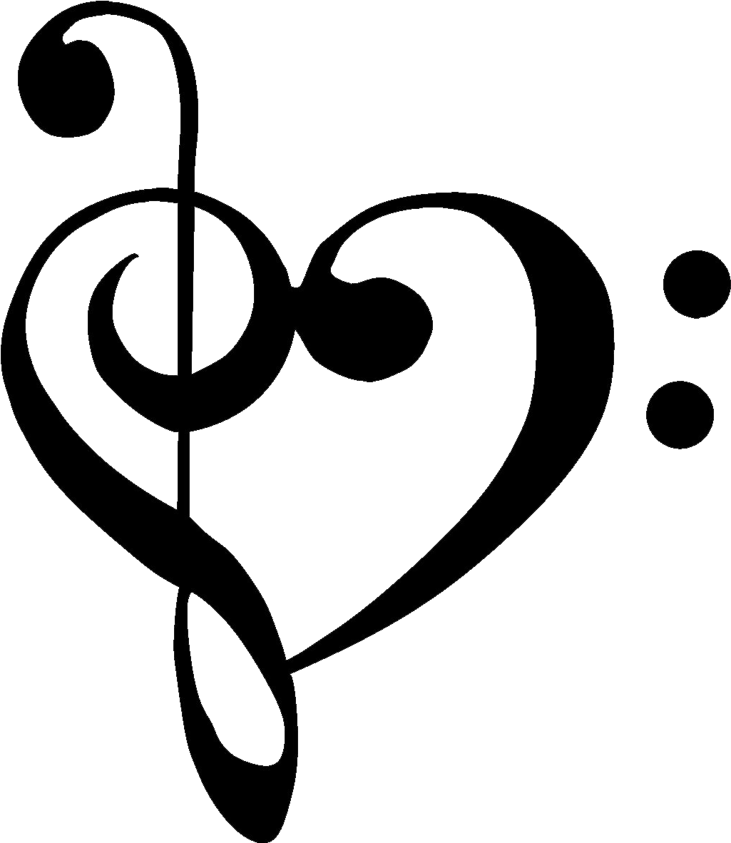 Tumblr Mk62c2nkb11s5jjtzo1 - Treble Clef Bass Clef Heart (1181x1181), Png Download