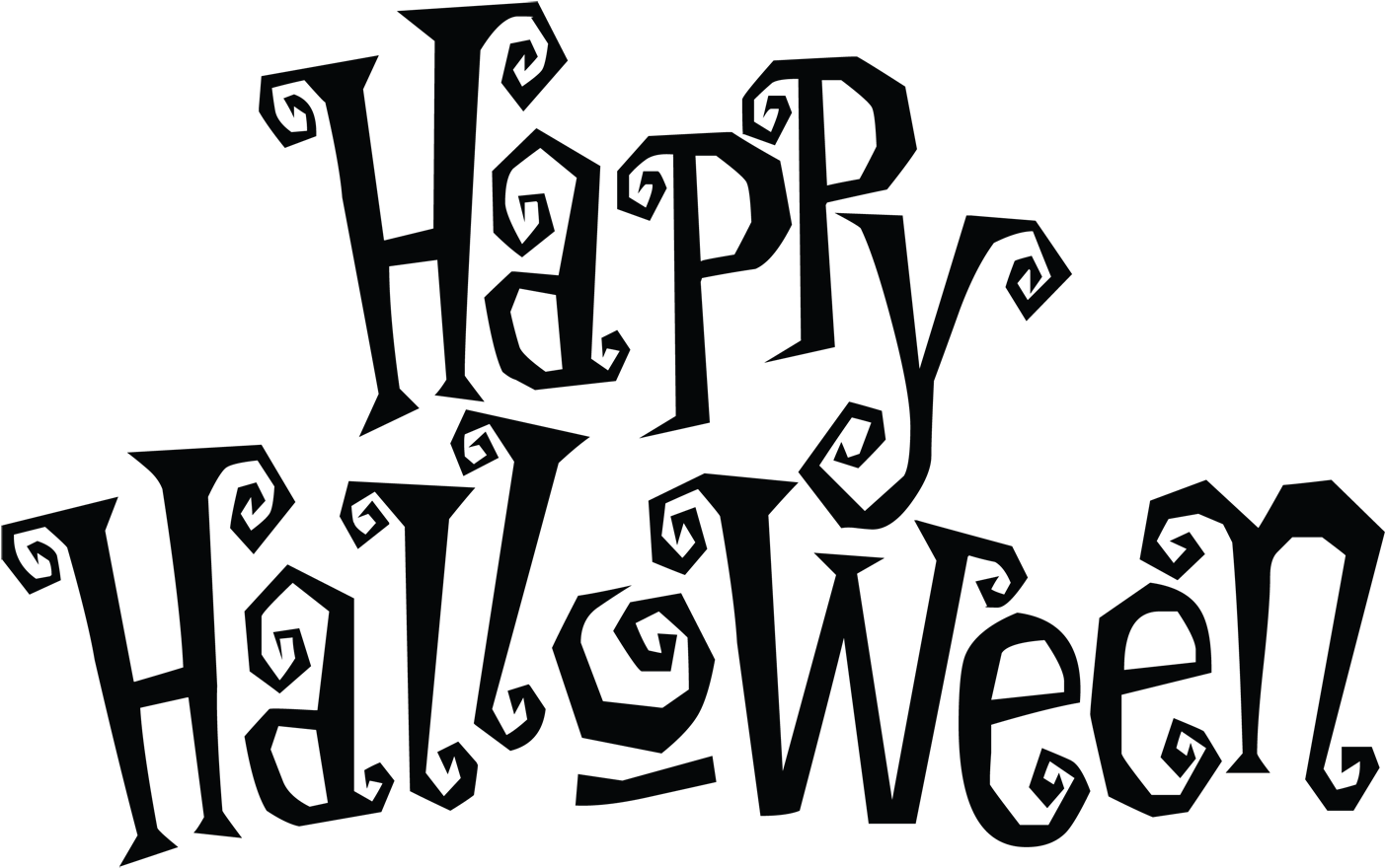 Paper Halloween Wall Decal Sticker Happy Halloween Text Png Full Size Png Download Seekpng
