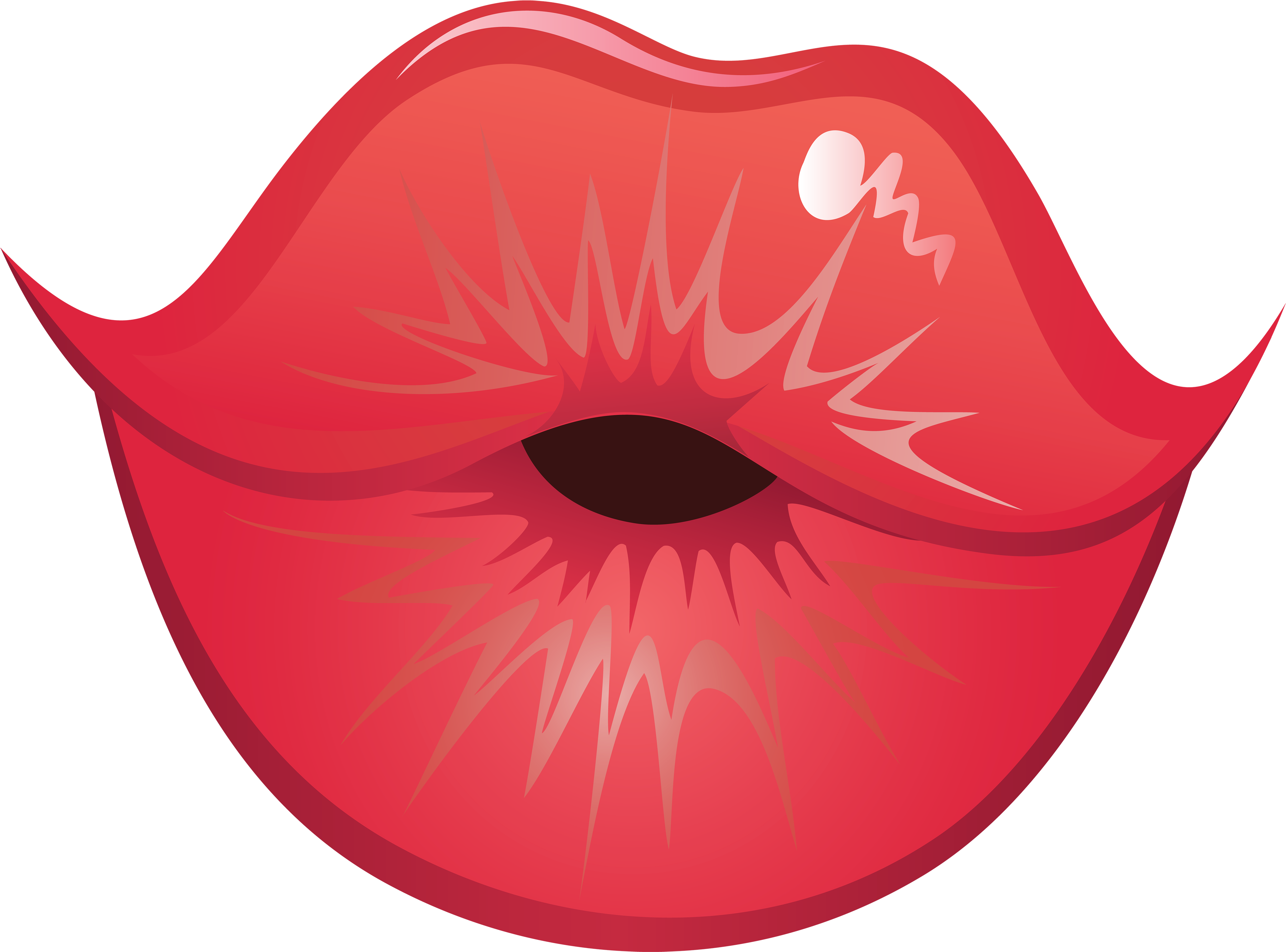 Kiss Lips Png Clipart - Fish Lips Clip Art (4000x2962), Png Download