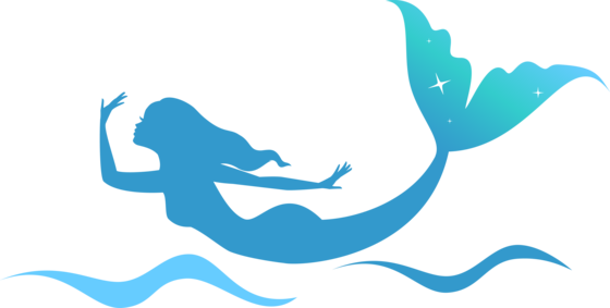 Mermaid Tail Silhouette Png - Aqua Mermaid (560x283), Png Download