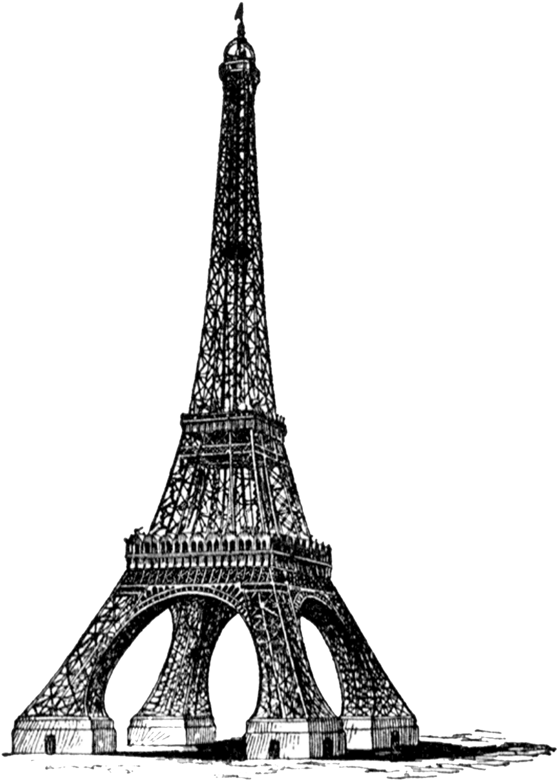 Download - Eiffel Tower Transparent Background (1174x1600), Png Download