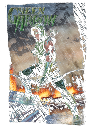 Justice League Fire And Rain Juniors Tank - Dc Comics Green Arrow (hardcover) (400x544), Png Download