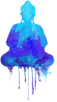 Bleed Area May Not Be Visible - Blue Buddha Watercolor Painting (452x700), Png Download