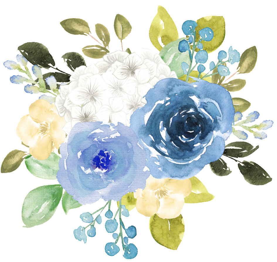 파랑 그린, 파랑 수채화, Ng, Png, 투명 소재 - Transparent Blue Flowers Watercolor (1024x1024), Png Download
