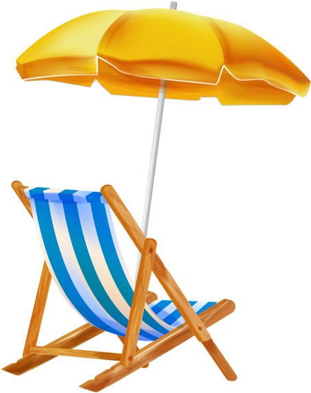 Visit - Beach Umbrella And Chair Png (499x600), Png Download