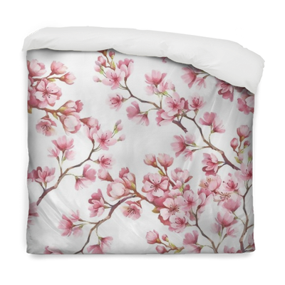 Seamless Pattern With Cherry Blossoms - Cherry Blossom Watercolor (400x400), Png Download