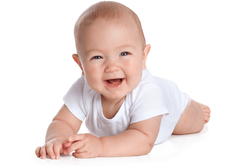 Baby Lying Down - Baby Crawling (472x350), Png Download