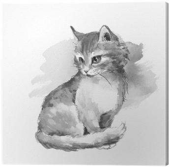 Fluffy Kitten - Kitten Watercolor (400x400), Png Download