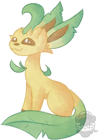 Leafeon Watercolor Practice By Slothinsocks On Deviantart - Portable Network Graphics (339x500), Png Download
