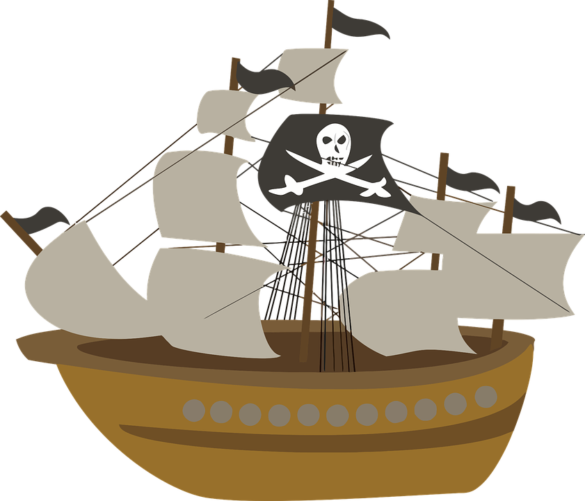 Clip Art Freeuse Library Sailing Ship Heart Free On - Pirate Ship Transparent Background (841x720), Png Download