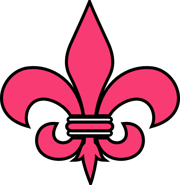 Pink Fleur De Lis Court - Santa Teresa Saints Logo (582x596), Png Download